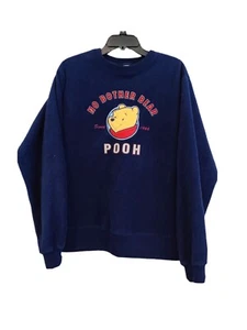 Pooh Bear No Bother Disney Store Fleece Pullover Sweat Shirt Top Size Medium M - Picture 1 of 7