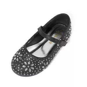 Toddler Girl's Dress Shoes Mary Jane Rhinestone Ballerina Flat for Party Birt... - Picture 1 of 7