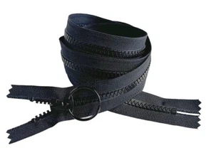 1pc YKK #5 4" - 36" Molded Plastic Zipper U TYPE RING Pull Closed-End (BLACK) - Picture 1 of 6