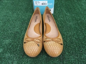 NIB Women's Size 12 Softwalk Napa Laser Tan Ballet Flats Shoes - Picture 1 of 7