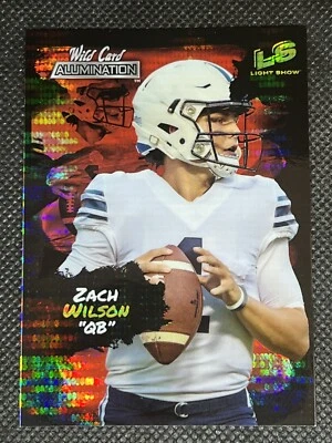 2021 Wild Card Alumination ZACH WILSON RC #LS2 RED HOLO LUX LIGHT SHOW ROOKIE  - Image 1 of 2