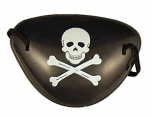 Pirate Eye Patch Fancy Dress Cosplay Costume Black Skull Crossbones Halloween - Picture 1 of 1