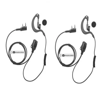 Earpiece for Maxon SL25 SL55 Series Portable Radio Ear Hanger (Two Wire) HQ PTT - Image 1 of 4