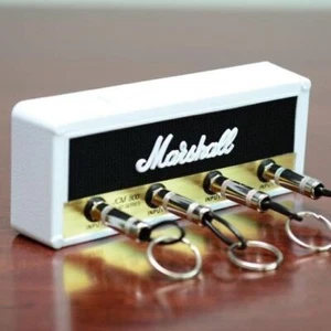 Vintage Guitar Key Holder Retro Radio 4 Plugs Wall Mounting 4 Key Ring Included - Picture 1 of 41