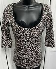 Biondo Beverly Hills Women's Lace Trim Leopard Print Top Size Small
