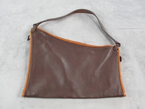 Bolso de Hombro Vintage Cuero Genuino Hecho en Francia Marrón Dos Tonos LEER - Imagen 1 de 18