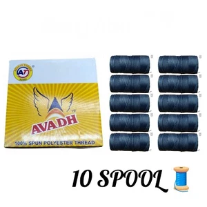 Avadh Spun Polyester NEVY BLUE Thread suitable for all types of sewing. - Picture 1 of 3