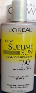 L'Oreal New Sublime Sun Advanced Sunscreen SPF 50+ For Face (1.7oz./50ml) New - Picture 1 of 1