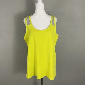NEW Lane Bryant Active Tank Top Size 18/20 Neon Yellow with Mesh Sleeveless - Picture 1 of 7