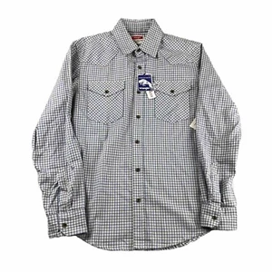 Wrangler Shirt Mens Small Blue Plaid Long Sleeves Button Up NWT - Picture 1 of 14