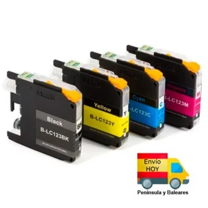 LC123 LC-123 PACK 4 X CARTUCHOS TINTA COMPATIBLE PARA Brother - Imagen 1 de 1