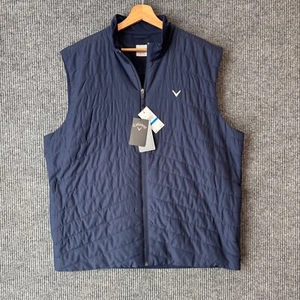 New Callaway Golf Vest Mens XL Navy Puffer Quilted UPF 50 Full Zip Sleeveless - Picture 1 of 7
