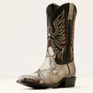ARIAT MEN'S SLICK COWBOY BOOT NATURAL PYTHON -10047082 - Picture 1 of 7