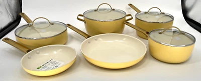 GreenPan Reserve 10pc Nonstick Cookware Set - Yellow/Gold - As Is For Parts - Image 1 of 4