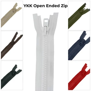 YKK Open Ended Zip 26/30 Inch Plastic Teeth Choice of Colors for Dresses Jeans - Picture 1 of 36