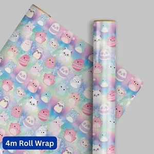 Squishmallows Wrapping Paper, 4m Roll, Gift Wrap, Multibuy, FSC Accredited - Picture 1 of 4