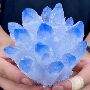 1,27 Pfund natürlicher blauer Kristall Cluster Blume Original Erz Restaurierung Dekoration - Bild 1 von 12