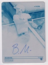 2018 Bowmans Best Brandon Marsh Cyan Printing Plate Auto 1/1 Los Angeles Angels