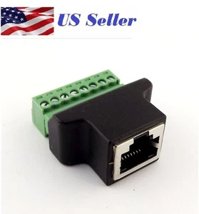 Ethernet RJ45 Female To Screw Terminal 8 Pin CCTV Digital DVR Adapter Connector - Picture 1 of 3
