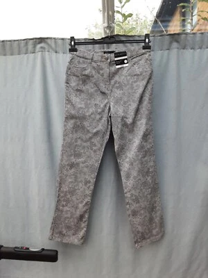 david emanuel Grey Floral Lace Print Straight Leg Trousers Size 10 New - Image 1 of 4