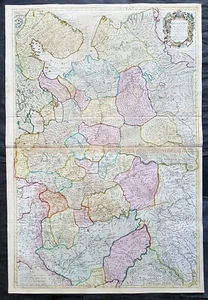 1712 John Senex Large Antique Map of Europe Russia, Moscow - Finland to Azov - Picture 1 of 5