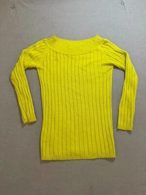 Suéter Adienne Vittadini Mujer Pequeño Amarillo Manga Larga Cárdigan Damas Y2K Foto 1 de 4