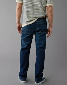 NWT American Eagle Airflex Men’s Jeans 32x36 Relaxed Straight Dark Stretch Denim - Picture 1 of 12