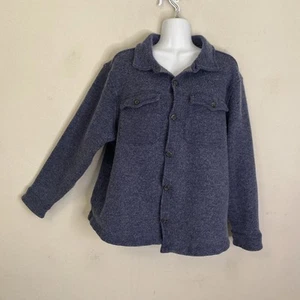Vineyard Vines womens XL Blue Cotton/Wool Blend Sweater Knit Shirt Jacket - Picture 1 of 10