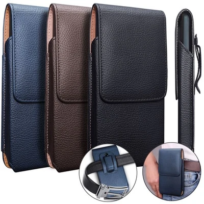 Vertical Leather Belt Clip Belt Loop Pouch Holster Case For Samsung Galaxy Phone - Image 1 of 4