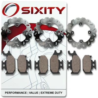 Front + Rear Organic Brake Pads Rotor 2009-2010 Can-Am Outlander 400 HO EFI xy — 第 1/4 张图片