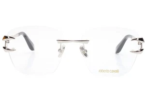 Roberto Cavalli VRC022 0579 Silver Rimless Italy Luxury Eyeglasses 58-17-140mm - Picture 1 of 12
