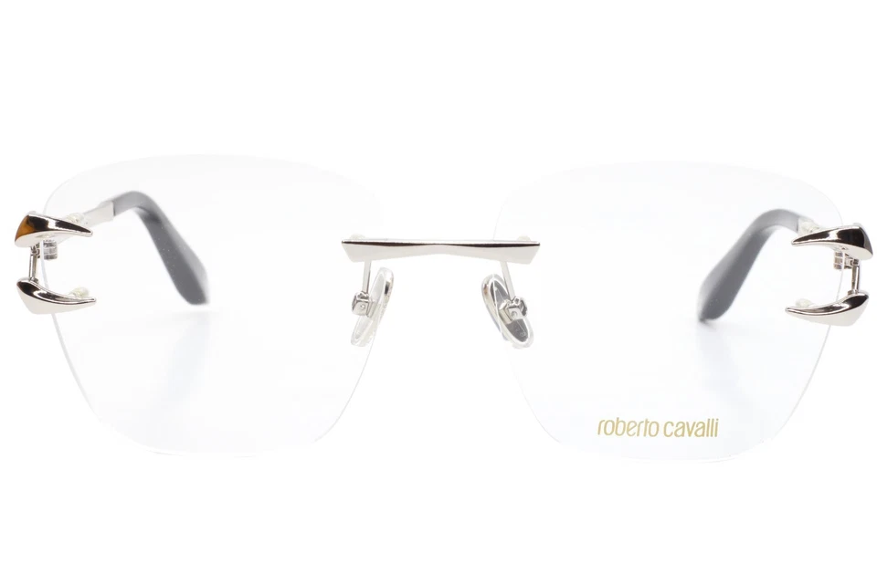 Gafas de lujo Roberto Cavalli VRC022 0579 plateadas sin montura Italia 58-17-140 mm Foto 1 de 4