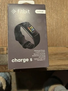 Fitbit Charge 5 Fitness Tracker Steel Smart Watch Heart Rate Sleep Monitor Black - Picture 1 of 5