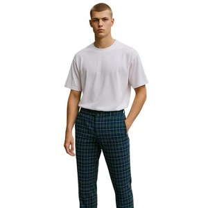 boohooMan Pants Men Size 28S Multicoloured Plaid Check Trouser NWT - Bild 1 von 15