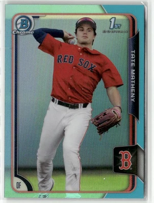 2015 BOWMAN DRAFT #89 TATE MATHENY CHROME BLUE SKY REFRACTORS BOSTON RED SOX - Image 1 of 2