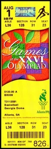 Boleto de baloncesto Dream Team #sin usar de los Juegos Olímpicos de Atlanta 1996 - Imagen 1 de 2