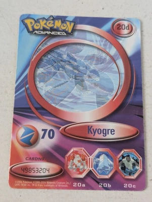 Fox Pokémon Card Pokemon Advanced 20D Kyogre 3D Dutch Exclusive Free P&P - Bild 1 von 4