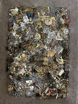 Lot of 80 RANDOM Mix Charms Varied Style Jewelry Making Bracelet Lucky Scoop - Image 1 of 4