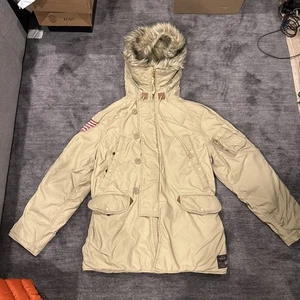 Polo Ralph Lauren Denim Supply Military Vintage Jacket Flag Parka Size Large - Picture 1 of 20