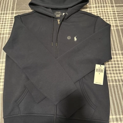 Authentic RalphLauren  FullZip Double Knit Hoodie, Navy  Size S NWT! CanBeUnisex - Image 1 of 4