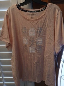 KARL LAGERFELD Paris T-Shirt Perfume Bottle Graphic 2x Plus Light Peach/Pink - Picture 1 of 9