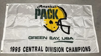 Green Bay Packers "America's Pack" 1995 Campeones de la División Central 3’ x 5’ Bandera Foto 1 de 3