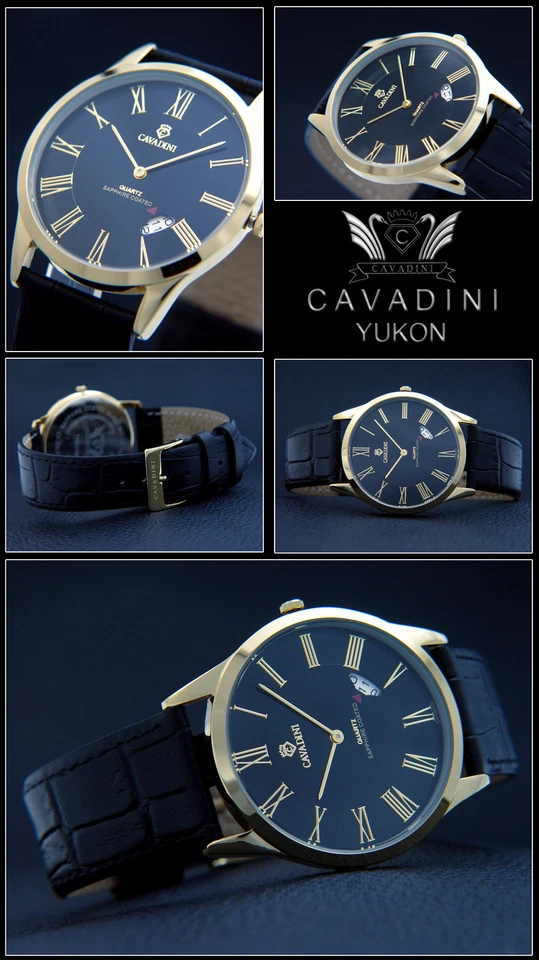 Klassische Momente Herrenuhr CAVADINI Designeruhr Edelstahl plattiert CV-12K120 - Bild 1 von 1