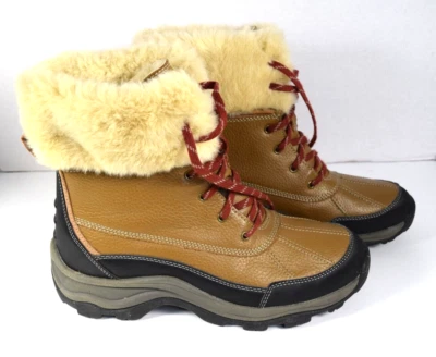 Clarks Mazlyn Arctic Duck Boots Brown Leather Faux Fur Women's Size 10 M EUC - Image 1 of 4