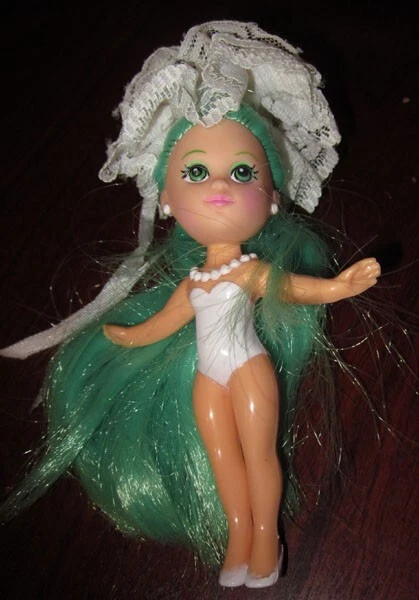 1986 Lewis Galoob 4 Inch Green Hair With White Bathing Suit Doll - Image 1 of 1