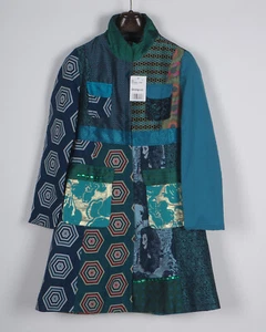 Desigual Women's Coat Size 40 / L Linen Blend Patchwork 01E2933 - Picture 1 of 8