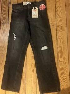Levi's Boys Youth Jeans 7x 511 Slim Flex Stretch Denim Black Distressed Size 7 - Picture 1 of 5