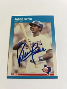 Ruben Sierra Signed 1987 Fleer Texas Rangers Card # 138 - Picture 1 of 1