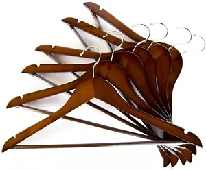 Holz Natürliche Ausführung Kleidungsstück Aufhänger 360 Grad Schwenk Chrom Haken - Bild 1 von 6