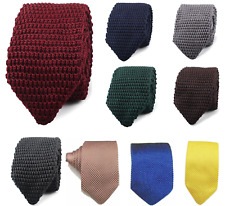 Hand Made Men's Knit Knitted Tie Woven Pointed end tip UK Seller